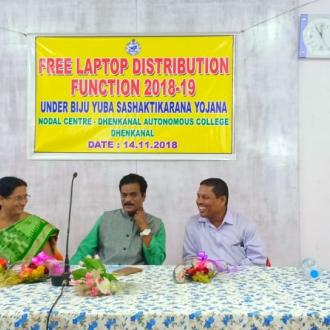 Free Laptop Distribution at Dhenkanal Autonomous College on Dt.14.11.2018